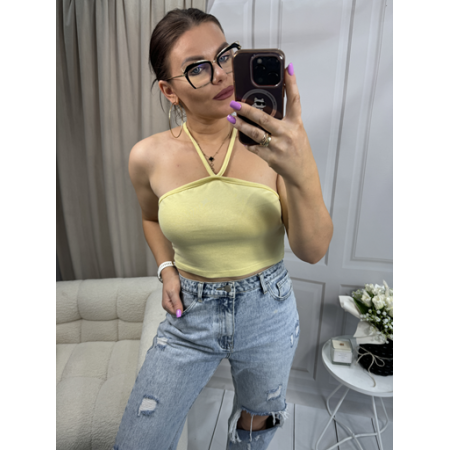 Crop top żółty